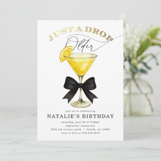 Gewoon een druppel oudere Lemon Drop Black Bow ver Kaart (Staand voorkant)