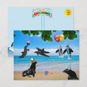 Gewoon een echt Gekke Sealife Birthday Briefkaart