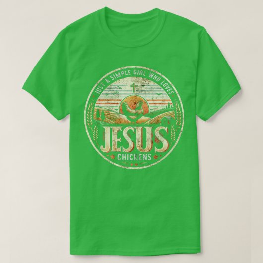 Gewoon een eenvoudig meisje dat van Jezus kip drom T-shirt (Design voorkant)