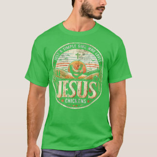 Gewoon een eenvoudig meisje dat van Jezus kip drom T-shirt