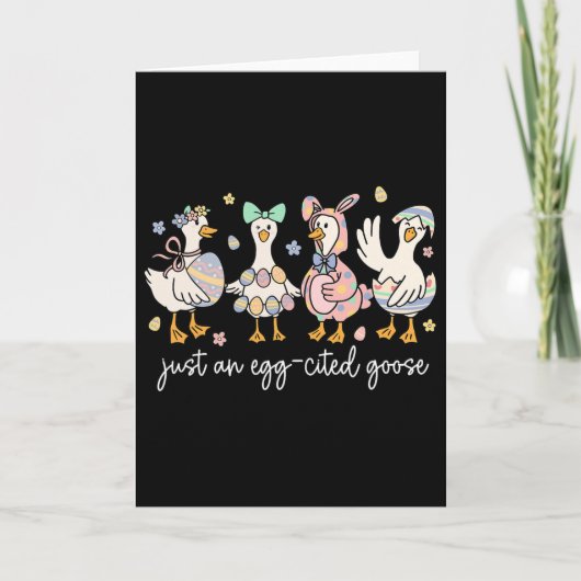 Gewoon een ei-citement Goose Grappige Bunny Gelukk Kaart (Voorkant)