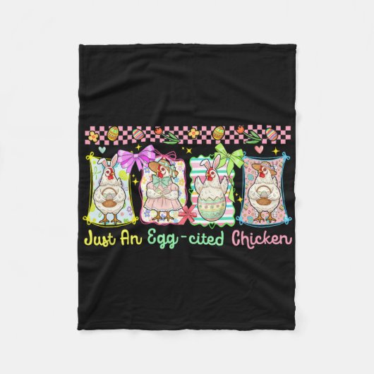 Gewoon een ei-citement kip Pasen groep Bunny Chick Fleece Deken (Voorkant)
