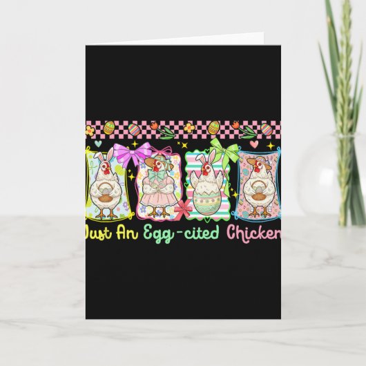 Gewoon een ei-citement kip Pasen groep Bunny Chick Kaart (Voorkant)