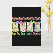 Gewoon een ei-citement kip Pasen groep Bunny Chick Kaart (Gele Bloem)