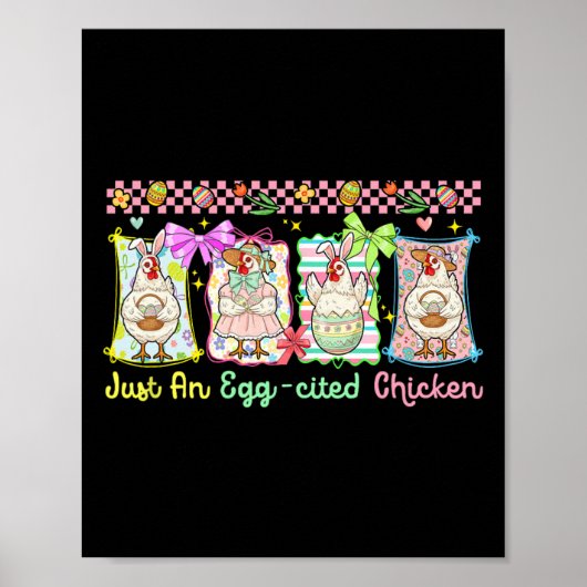 Gewoon een ei-citement kip Pasen groep Bunny Chick Poster (Voorkant)
