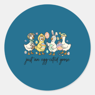 Gewoon een ei-citement paard silly funny pasen dag ronde sticker