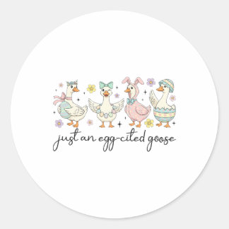 Gewoon Een Ei Geciteerde Gans Schattige Kokette Ga Ronde Sticker