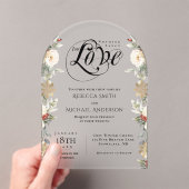 Gewoon een Elegante Bloemboog Wintertrouwdag Acryl Uitnodigingen (Insitu (Draagbaar))