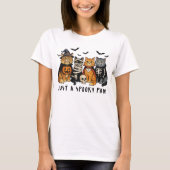 Gewoon een enge poot Halloween katten T-shirt (Voorkant)