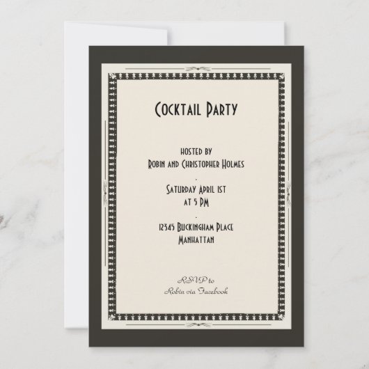 Gewoon een fantastische Art Deco-party Kaart (Achterkant)