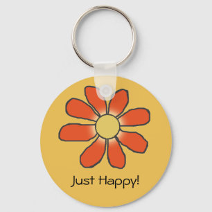 Gewoon een fijne rode bloem op elke kleur sleutelhanger