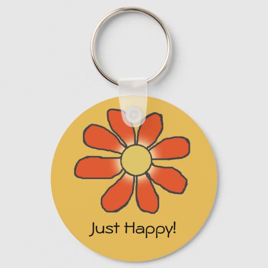 Gewoon een fijne rode bloem op elke kleur sleutelhanger (Voorkant)