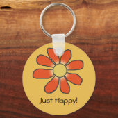 Gewoon een fijne rode bloem op elke kleur sleutelhanger (Voorkant)