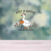 Gewoon een Gans en haar Pumpkin Classic T-shirt Acryl Bord (Neutraal)