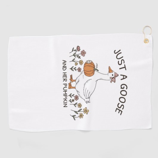 Gewoon een Gans en haar Pumpkin Classic T-shirt Golfhanddoek (Horizontaal)
