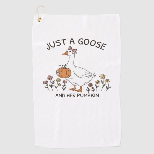 Gewoon een Gans en haar Pumpkin Classic T-shirt Golfhanddoek (Voorkant)