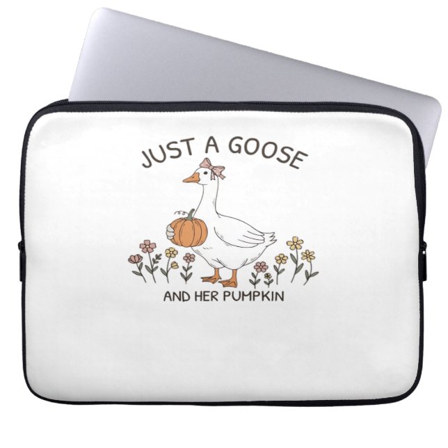 Gewoon een Gans en haar Pumpkin Classic T-shirt Laptop Sleeve (Voorkant)