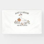 Gewoon een Gans en haar Pumpkin Classic T-shirt Spandoek (Horizontaal)
