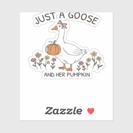 Gewoon een Gans en haar Pumpkin Classic T-shirt Sticker (Vel)