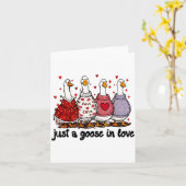 Gewoon Een Gans Verliefd Valentijn Grappige Gans M Kaart (Gele Bloem)