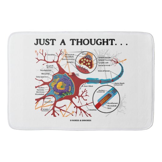 Gewoon een gedachte ... Neuron Synapse Geek Humor Badmat (Voorkant)