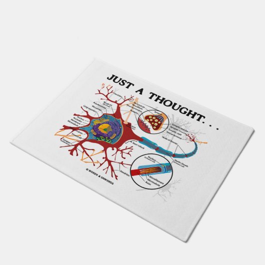 Gewoon een gedachte ... Neuron Synapse Geek Humor Deurmat (Schuin)