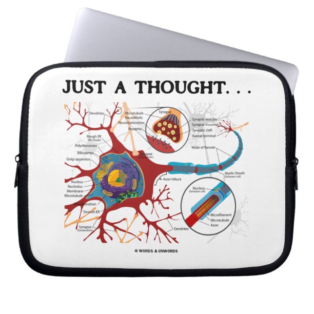 Gewoon een gedachte... (Neuron/synapse) Laptop Sleeve (Voorkant)