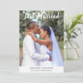Gewoon een gehuwd modern fotohuwelijk aankondiging (Staand voorkant)