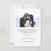 Gewoon een gehuwde e-legant Simple Weduwfoto-kaart Aankondiging (Achterkant)