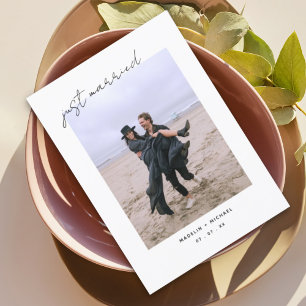 Gewoon een gehuwde e-legant Simple Weduwfoto-kaart Save The Date