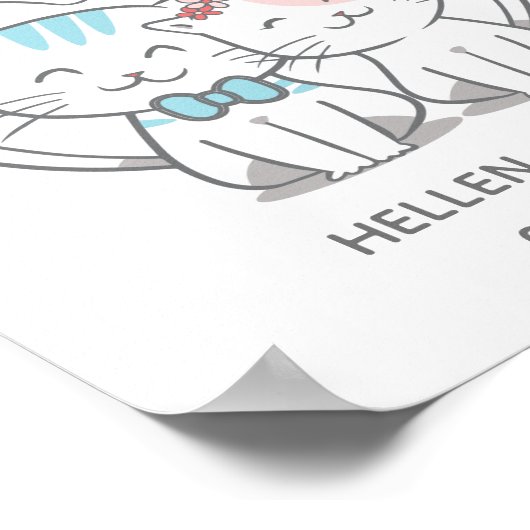 Gewoon een gehuwde kat bruiloft poster (Hoek)