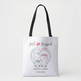 Gewoon een gehuwde kat bruiloft tote bag