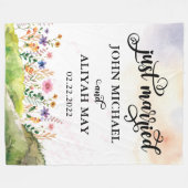 Gewoon een gehuwde knuppel met Waterverf wilde blo Fleece Deken (Voorkant (Horizontaal))