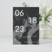 Gewoon een gehuwde Romantic Elegant Weddenschap Fo Aankondiging (Staand voorkant)