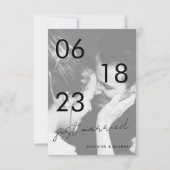 Gewoon een gehuwde Romantic Elegant Weddenschap Fo Aankondiging (Voorkant)