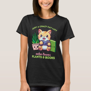 Gewoon Een Gekke Gamer Kat Dame Die Van Planten &  T-shirt