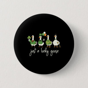 Gewoon een gelukkige gans Leprechaun Iers grappig Ronde Button 5,7 Cm