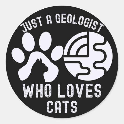 Gewoon een geoloog die van katten houdt ronde sticker (Voorkant)