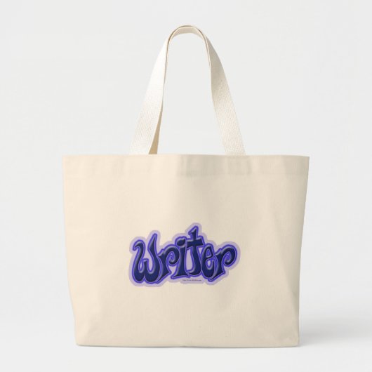 Gewoon een geschreven blauw gelabeld design grote tote bag (Voorkant)