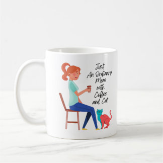 Gewoon een gewone moeder met koffie en kat koffiemok