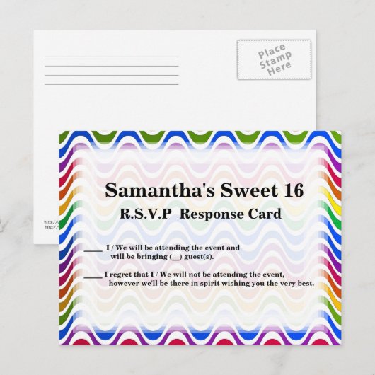 Gewoon een golf - Primair Uitnodiging Briefkaart (Voorkant / Achterkant)