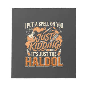 Gewoon een grapje Haldol Halloween Toverdrank Fles Notitieblok