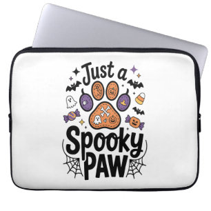 Gewoon een griezelige poot PNG, Hond Halloween Laptop Sleeve