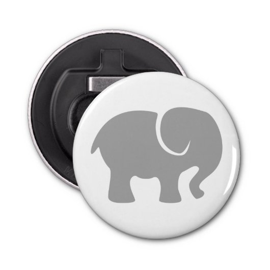 Gewoon een grijze olifant button flesopener (Voorkant)