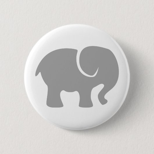 Gewoon een grijze olifant ronde button 5,7 cm (Voorkant)