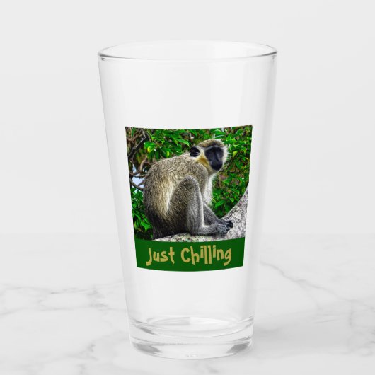 Gewoon een groene aap afdrukglas koelen glas (Voorkant)