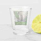 Gewoon een groene aap-printer met ruitglas shot glas (Achterkant)