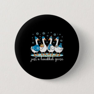 Gewoon Een Hanukkah Gans Gelukkig Hanukkah Menorah Ronde Button 5,7 Cm