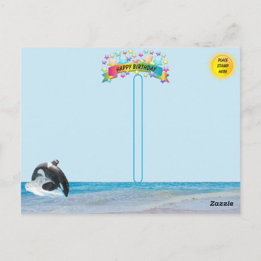 Gewoon een heel domme verjaardagskaart met zeeleve briefkaart (Achterkant)