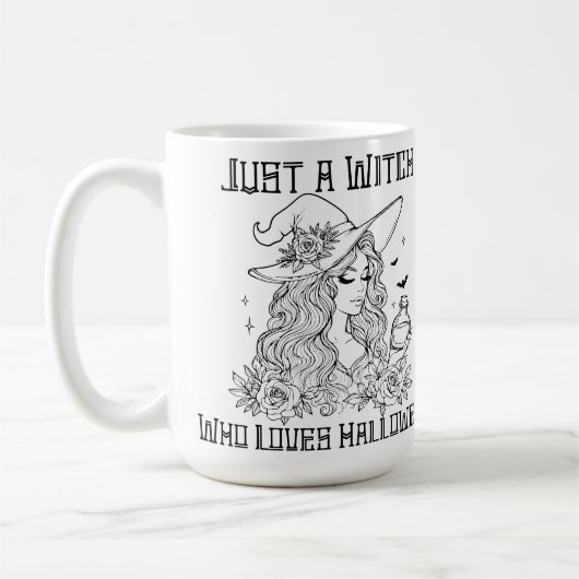 Gewoon een Heks Die Van Halloween Houdt Koffiemok (Links)